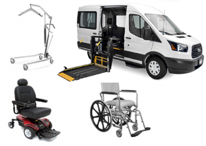 Van- Power Wheelchair, Hoyer Lift, Rehab Shower Ch